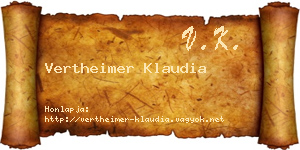 Vertheimer Klaudia névjegykártya